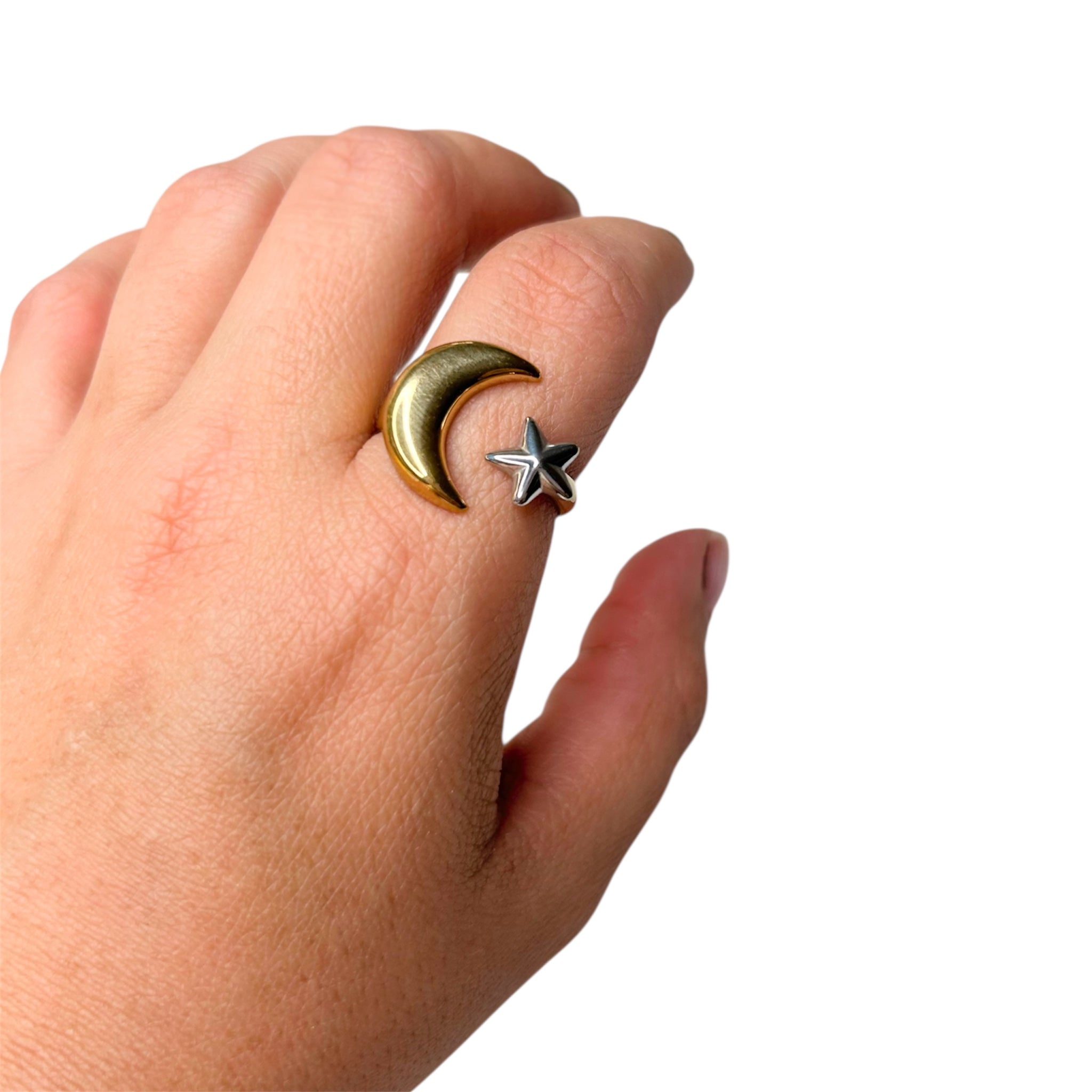 Estrella y Luna Sortija